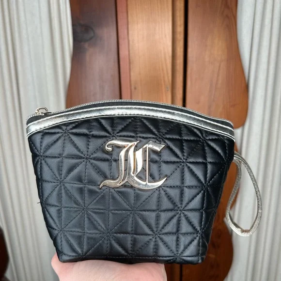 Juicy Couture Black Quilted Cosmetic Bag - Picture 1 of 2
